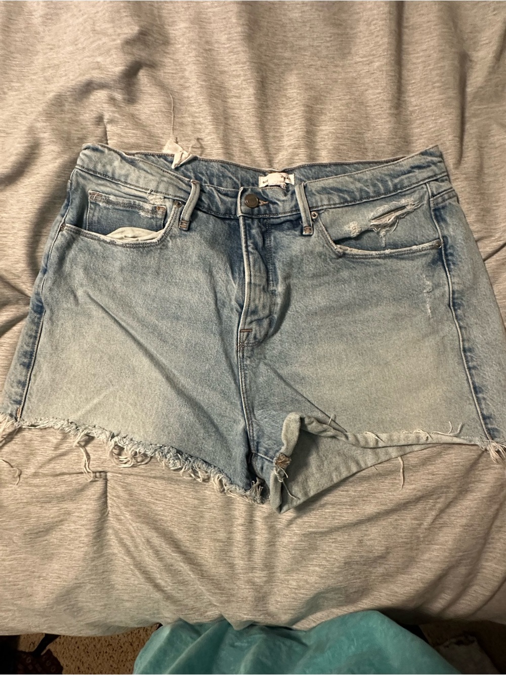 Good American Light Blue Denim Cutoff Women's Shorts 10